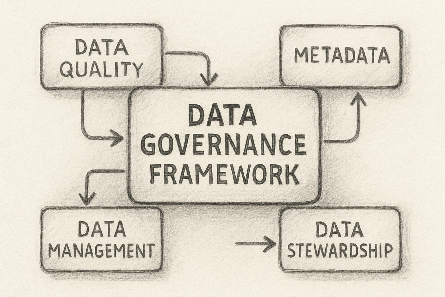 drawing of a data governance framewo